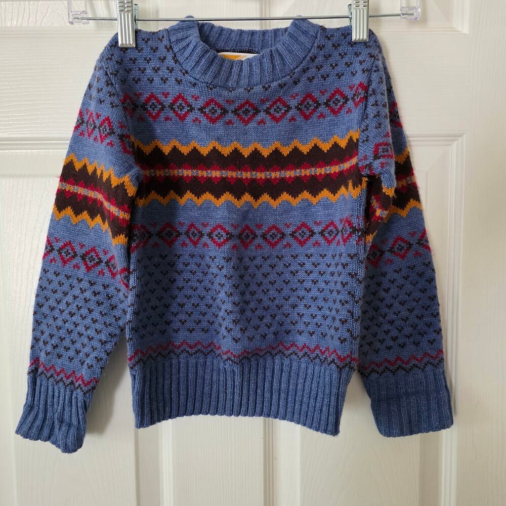 Havenshire Vintage Fair Isle Virgin Acrylic Knit Crew Neck Sweater